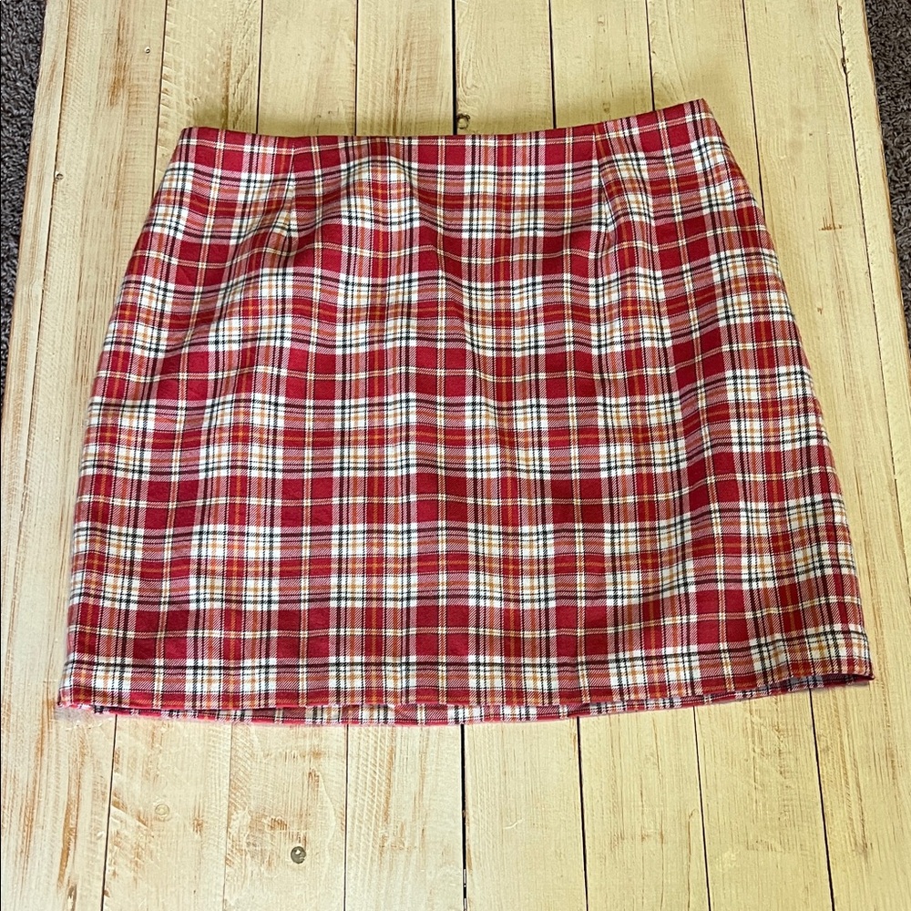 GAP Red Plaid Pencil Skirt